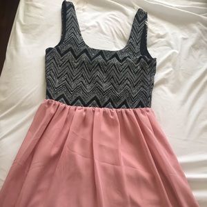 Glitter black and pink dress NWT